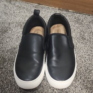 Matte Black Slip-On Sneakers